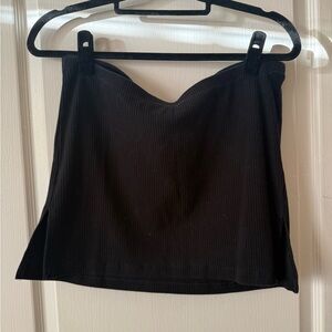 American Eagle Outfitters Black Ribbed Strapless Sweetheart Tube Top